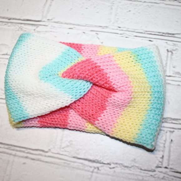 🌈✨ Chunky Knit Headband – Colorful Blend · Handmade · One Size - Picture 2 of 4